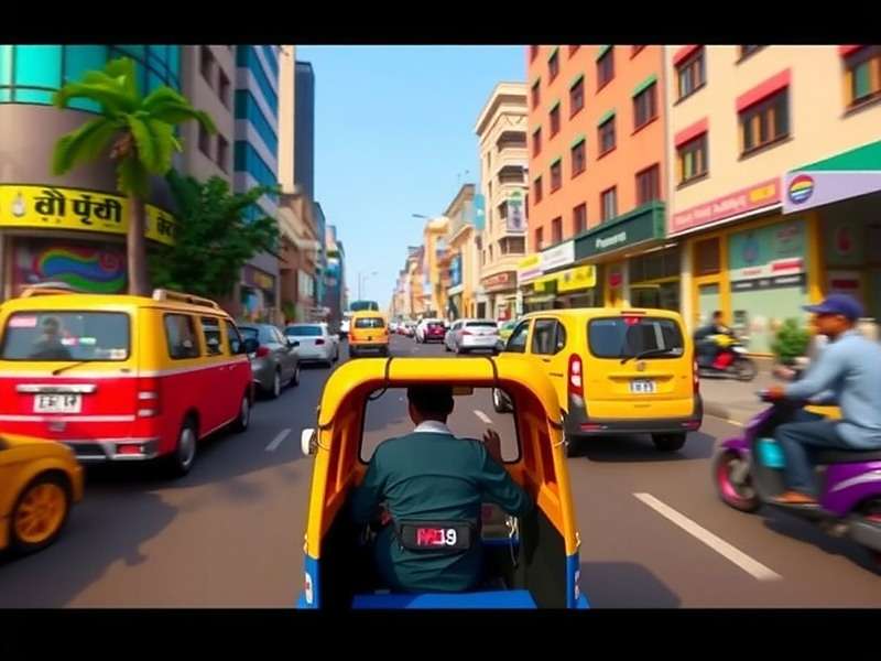 Mumbai Rickshaw Rush Gameplay Mumbai Rickshaw Rush gameplay showing a rickshaw navigating through crowded Mumbai streets